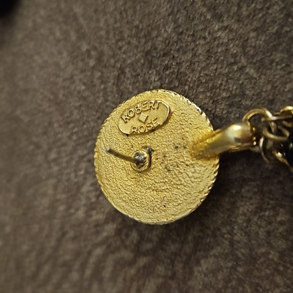 VTG Mismatched Extra Long Etruscan Style Dangle Post Whimsy Earrings - Picture 6 of 7